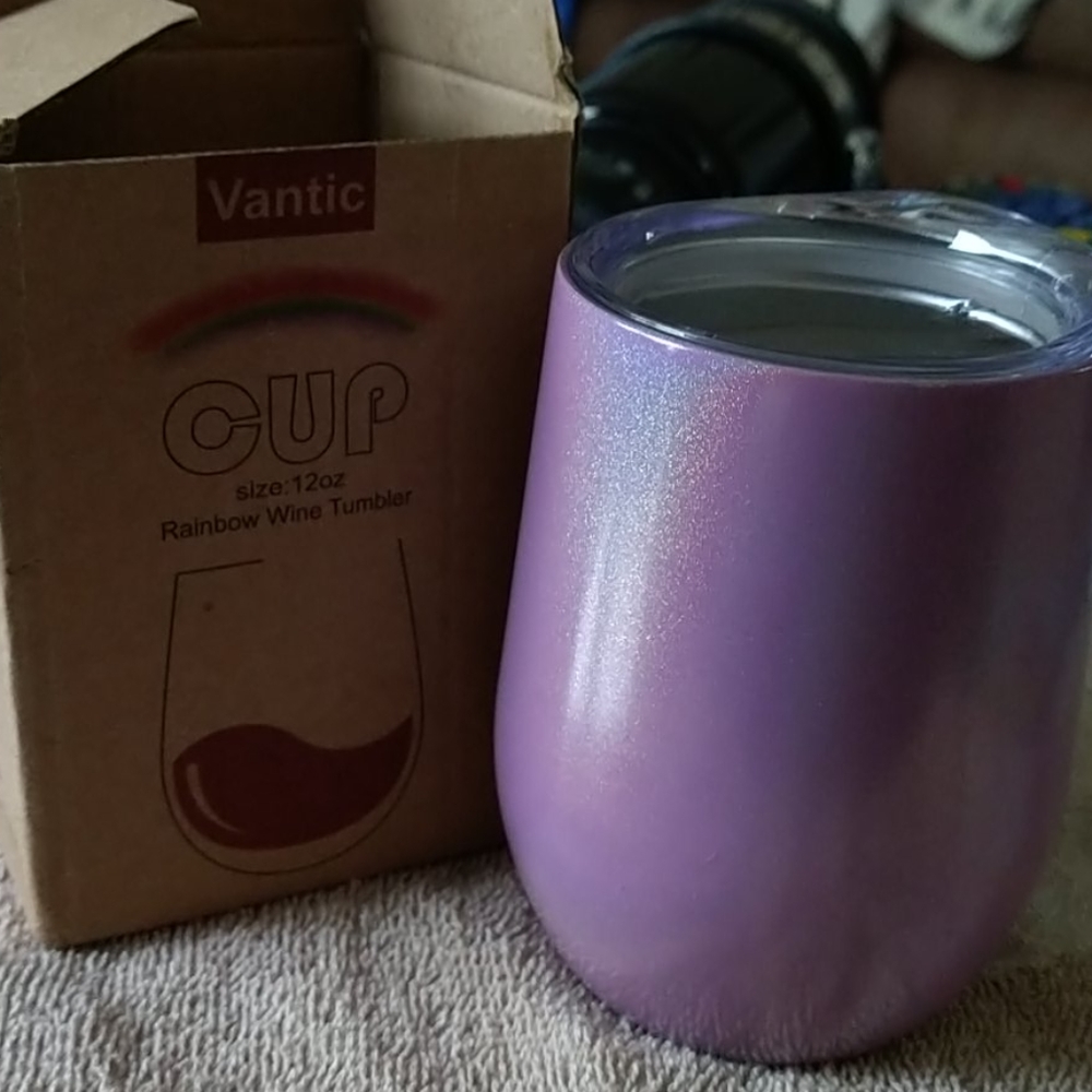 Vantic NIB Light Purple Rainbow Wine Tumbler Glass